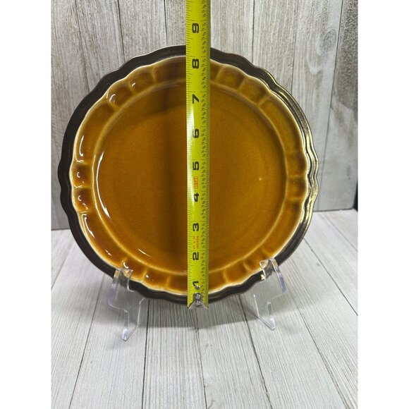 Vintage Nanette Vacher Ambiance Versailles Dinner Plates Amber Brown - Set Of 2 - Picture 6 of 6